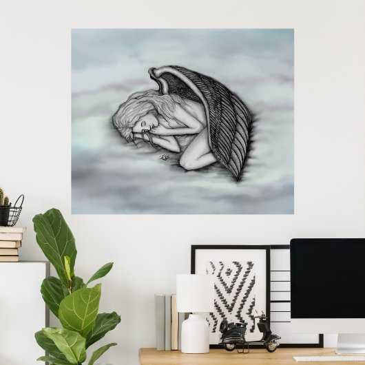 A sleeping Angel on the heavens clouds Poster (Thuiskantoor)