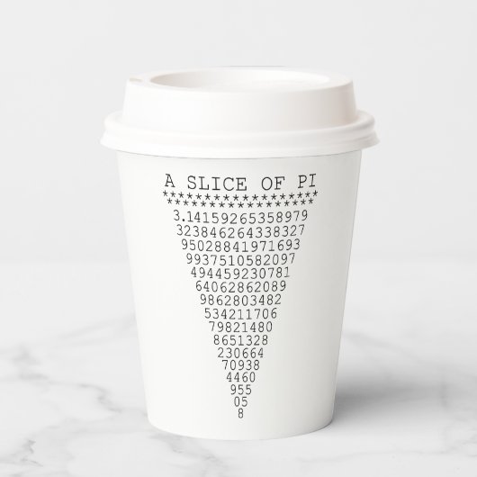 A Slice of Pi Party Papieren Bekers (Achterkant)