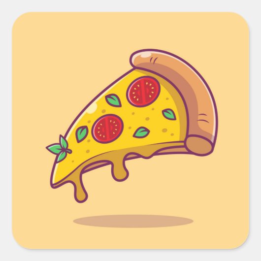 A slice of pizza vierkante sticker (Voorkant)