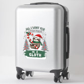 A Sloth For Christmas. Cute, Christmas Sloth With  Sticker (Koffer)