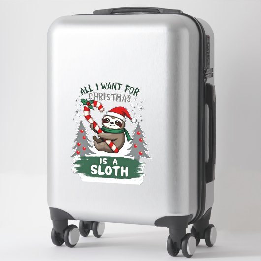 A Sloth For Christmas. Cute, Christmas Sloth With  Sticker (Koffer)