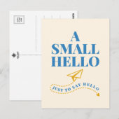 A Small Hello Playful Typography Design Briefkaart (Voorkant / Achterkant)