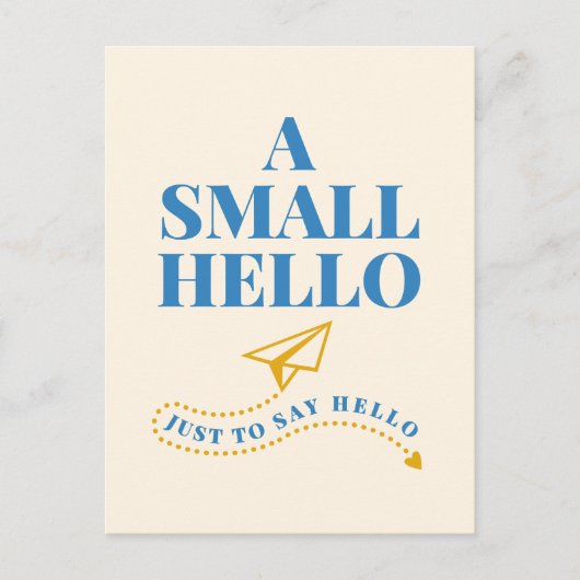 A Small Hello Playful Typography Design Briefkaart (Voorkant)