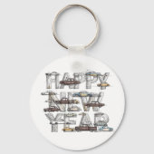 a smart happy new year design for cars lovers sleutelhanger (Voorkant)