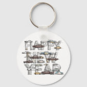 a smart happy new year design for cars lovers sleutelhanger (Achterkant)