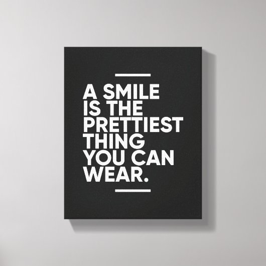 A Smile Is The Prettiest Thing | Inspirational Canvas Afdruk (Voorkant)