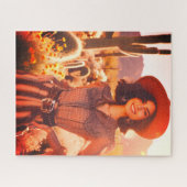 A Smiling Cowgirl in the Desert 520 Piece Puzzle  Legpuzzel (Horizontaal)
