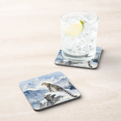 A Snow Leopard on Snowy Peak Bier Onderzetter (Rechterzijde)