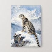 A Snow Leopard on Snowy Peak Button (Voorkant)