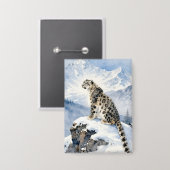 A Snow Leopard on Snowy Peak Button (Voorkant / Achterkant)