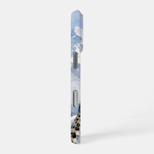 A Snow Leopard on Snowy Peak iPhone Hoesje (Rechterkant)