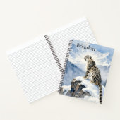 A Snow Leopard on Snowy Peak Personalized Notitieboek (Binnen)
