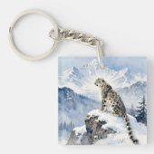 A Snow Leopard on Snowy Peak Sleutelhanger (Voorkant)