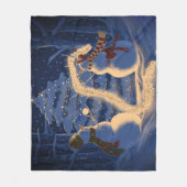 A Snowman Christmas Fleece Deken (Voorkant)