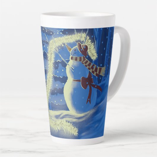 A Snowman Christmas Latte Mug Latte Mok (Rechterhoek)