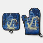 A Snowman Christmas Ovenwant & Pannenlap Set (Voorkant)