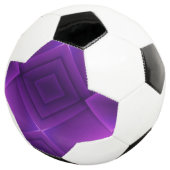 A soccer ball with a unique geometric purple  voetbal (Drie kwart)