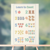 A soft pastel numbers🧸✨ acryl bord (Neutraal)