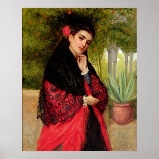 A Spain Beauty, 1872 (olie op doek) Poster (Voorkant)