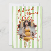 A special Delivery Photo Green Invitation Kaart (Achterkant)