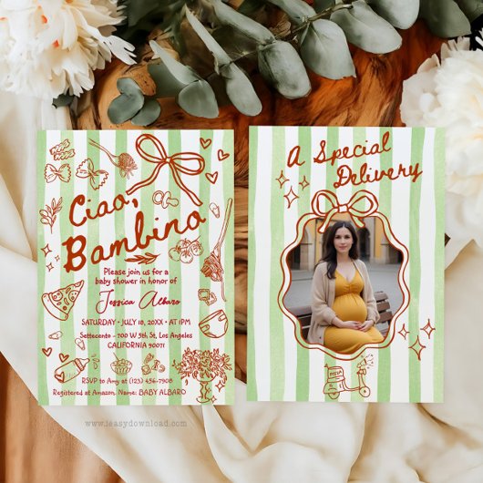 A special Delivery Photo Green Invitation Kaart