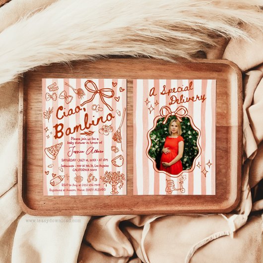 A special Delivery Photo Red Invitation Kaart