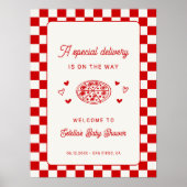 A Special Delivery Pizza Baby Shower Welcome Poster (Voorkant)