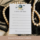 A Spell for Baby Halloween Baby Shower Wishes Card Kaart