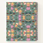 A spiral-bound notebook with a playful pattern notitieboek (Achterkant)
