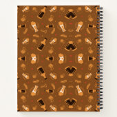 A spiral notebook with a brown cover notitieboek (Achterkant)