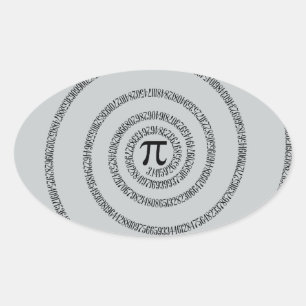 A sPIral op Pi klikt aanpast Grijze Kleur van de V Ovale Sticker