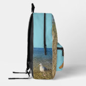 A splash of a backpack.  bedrukte rugzak (Links)