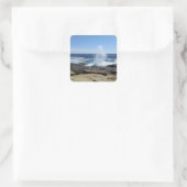 A Splash of Adventure at Schoodic Point Vierkante Sticker (Tas)