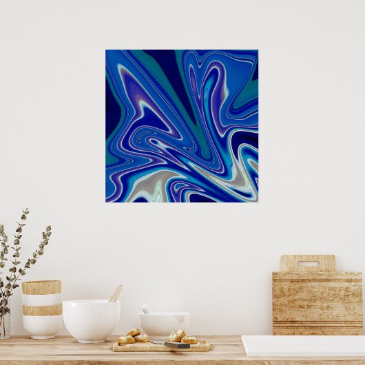 A Splash of Blue  24x24 Poster (Keuken)