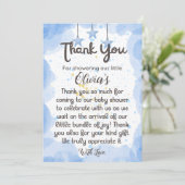 A Splash of Joy: Waterverf Baby shower Dank je Bedankkaart (Staand voorkant)