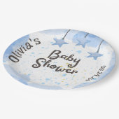 A Splash of Joy: Waterverf Baby shower Papieren Bordje (Gekanteld)