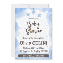 A Splash of Joy: Waterverf Baby shower Uitnodiging