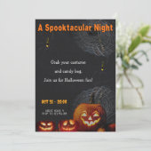 A Spooktacular Night | Pumpkins & Spider Halloween Kaart (Staand voorkant)