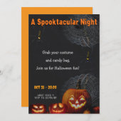 A Spooktacular Night | Pumpkins & Spider Halloween Kaart (Voorkant / Achterkant)