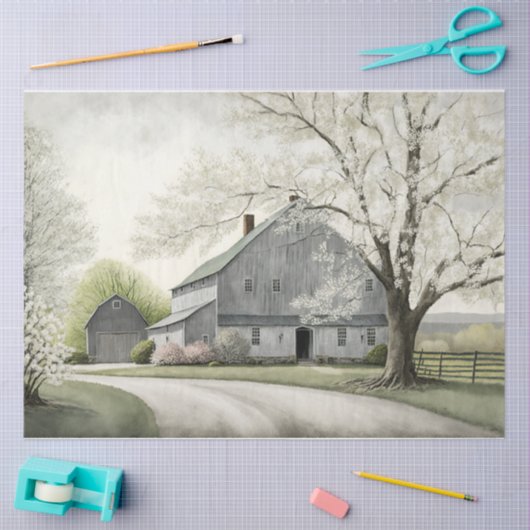 A Spring Barn Tissuepapier (Craft)