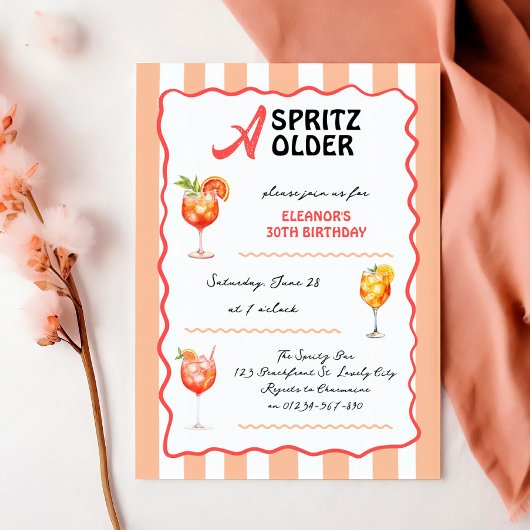 A Spritz Older Any Age Cocktail Birthday Party Kaart
