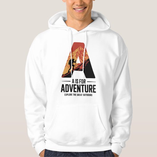 A staat voor Adventure Hiking Mountain Design Hoodie (Voorkant)