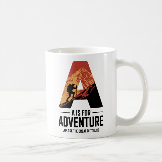 A staat voor Adventure Hiking Mountain Design Koffiemok (Rechts)