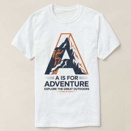 A staat voor Adventure Hiking Mountain Design T-shirt (Design voorkant)