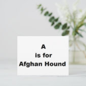 A staat voor Afghan Hound Briefkaart (Staand voorkant)