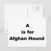 A staat voor Afghan Hound Briefkaart (Voorkant / Achterkant)