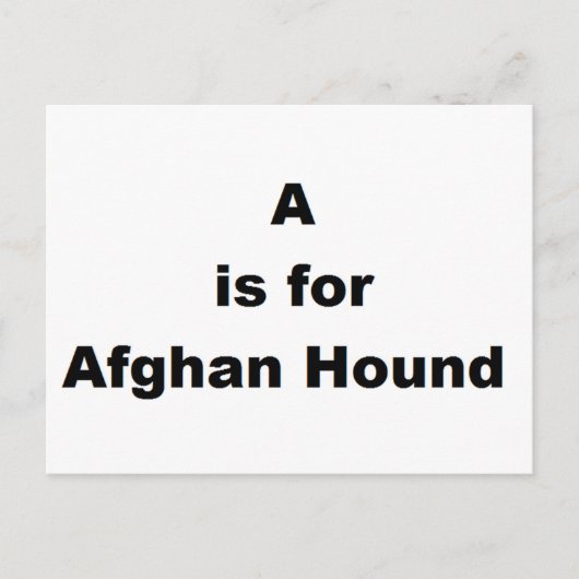 A staat voor Afghan Hound Briefkaart (Voorkant)