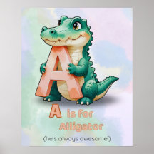A staat voor Alligator – Kinder Poster (Digitaal)
