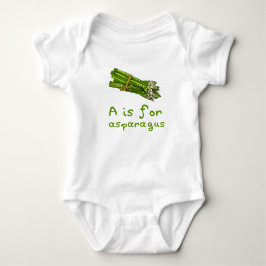 A staat voor ASPARAGUS Green Veggie Alphabet A Romper