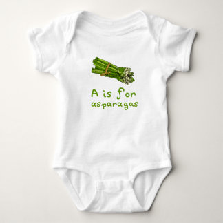 A staat voor ASPARAGUS Green Veggie Alphabet A Romper